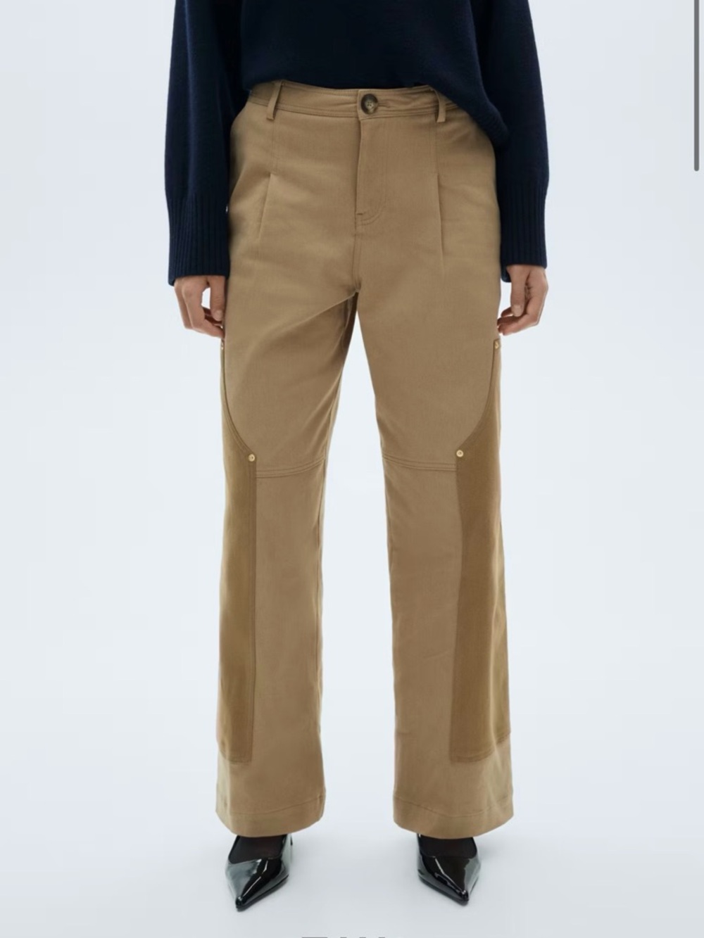 NWT MANGO Women’s Contrasting Panel Trousers Size 10